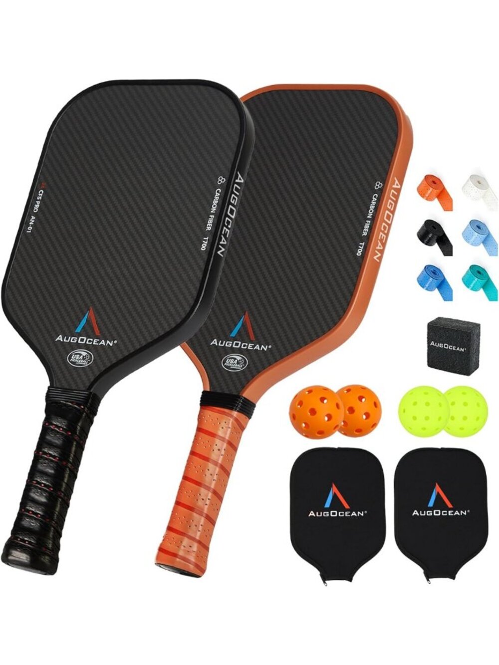 Pro Pickleball Paddle Set - USAPA Approved, 3K Carbon Fiber, High Grit & Spin
